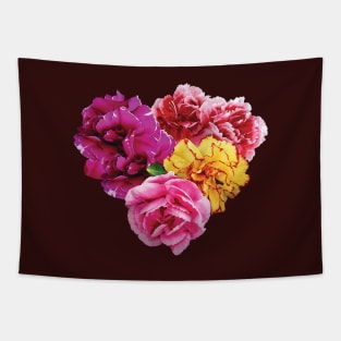 Carnations - Carnation Heart Mixed Colors Tapestry