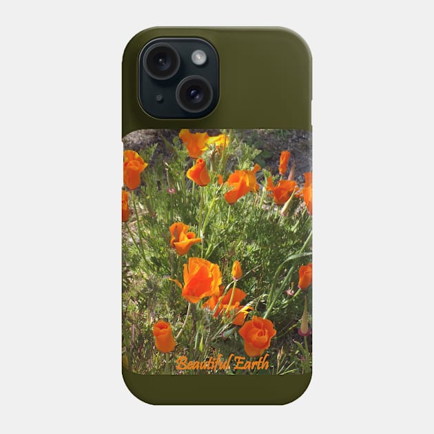 California Poppies Beautiful Earth Phone Case by HutzcraftDesigns