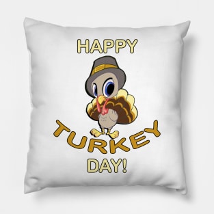 Thanksgiving Gifts Cute Graphic Happy Turkey Day Pillow