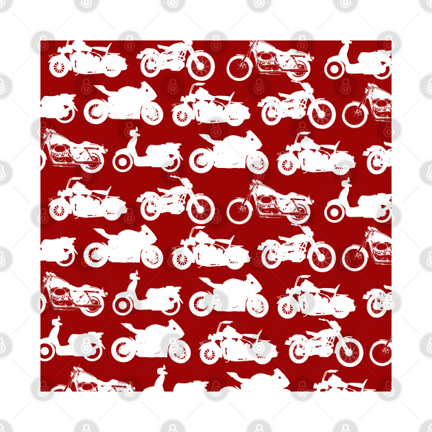 Motorcycle Collection Dark Red Background by DesignMore21