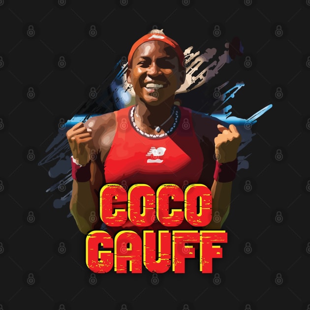 Happy Coco Gauff Celebrating by AqlShop