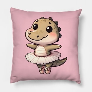 Let's dance - An alligator is dancing ballet Pillow