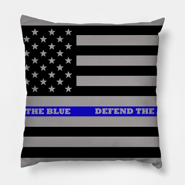 Thin Blue Line Flag Pillow by steven pate custom art