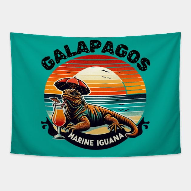 Galapagos islands lizards marine iguana for kids women men Tapestry by TRACHLUIM