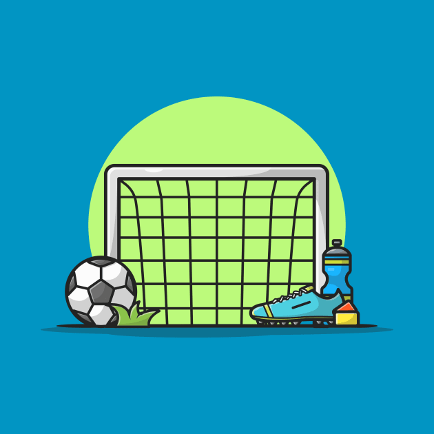 Soccer Field Cartoon Vector Icon Illustration by Catalyst Labs