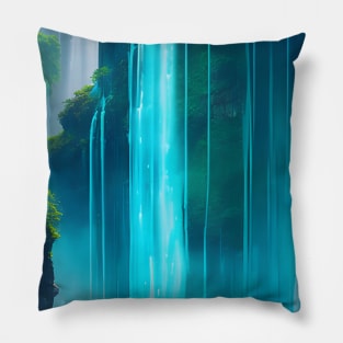 Blue fine-art turquoise artwork Pillow