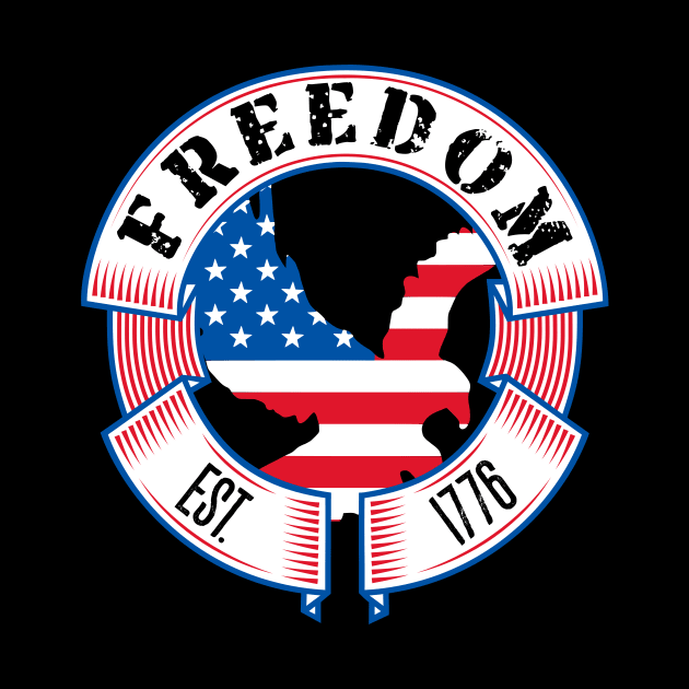 USA - Freedom Established 1776 - patriotic - American Flag - Eagle by Crimson Leo Designs