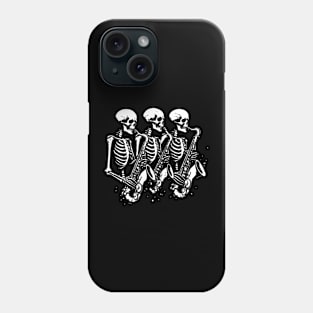 skeleton plays saxophone Phone Case