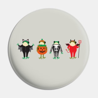 Frogs in Halloween costumes Pin