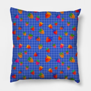 Juicy and colorful strawberry picnic seamless pattern Pillow