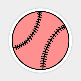 Light Red Baseball Ball - Doodle Magnet