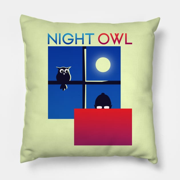 Night Owl funny design for all night birds Pillow by ARTIZIT