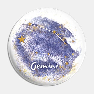 Gemini gold constellation Pin