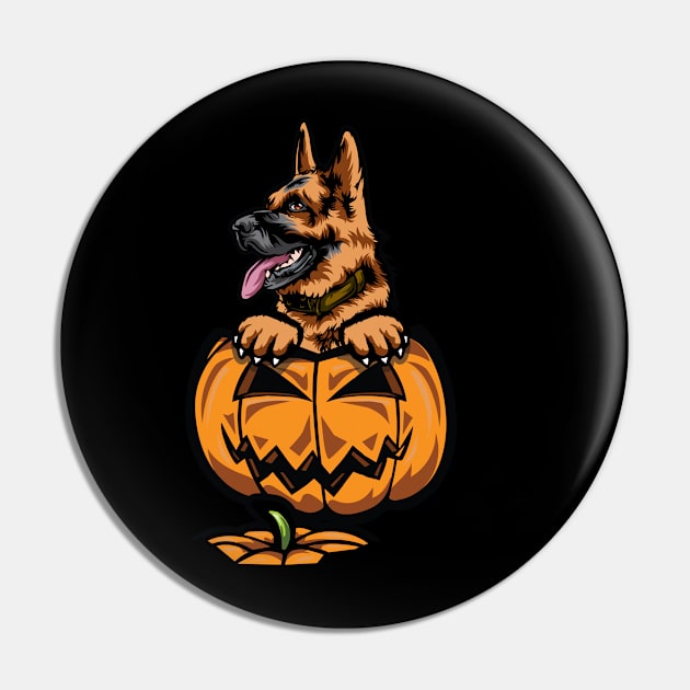 Halloween German Shepherd Pumpkin Pin by IPRINT