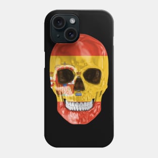 Spain Flag Skull - Gift for Spanish With Roots From Spain Phone Case