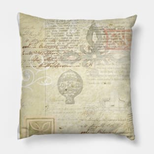 Vintage Pattern of letters Pillow