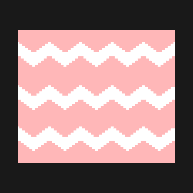 Abstract geometric pattern - pink and white. by kerens