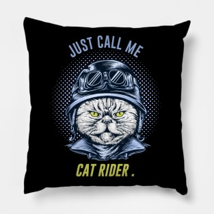 MOTORCYCLE BIKE RIDER - Cat RIDER Pillow