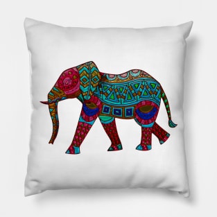 Elephant in Full Regalia Pillow