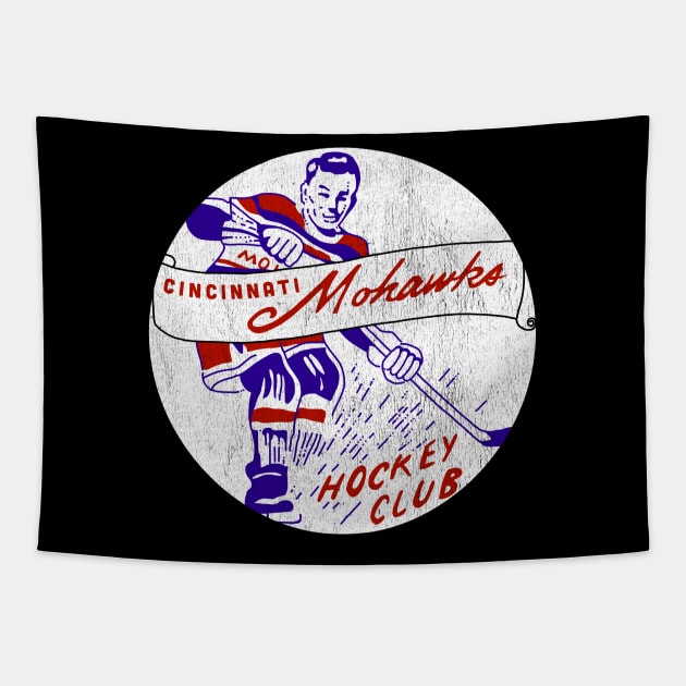 Defunct Cincinnati Mohawks Hockey 1949 Tapestry by LocalZonly