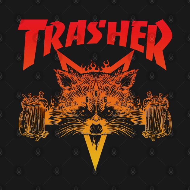 TRASHER (red yellow hue) by joeyjamesartworx