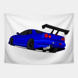 SKYLINE GTR R34 DARK-BLUE Tapestry