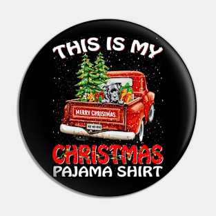 This Is My Christmas Pajama Shirt Pit Bull Truck Tree Pin