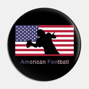 Flag with the silhouette of american football player Pin