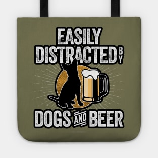 Easily Distracted by Dogs and Beer Tote