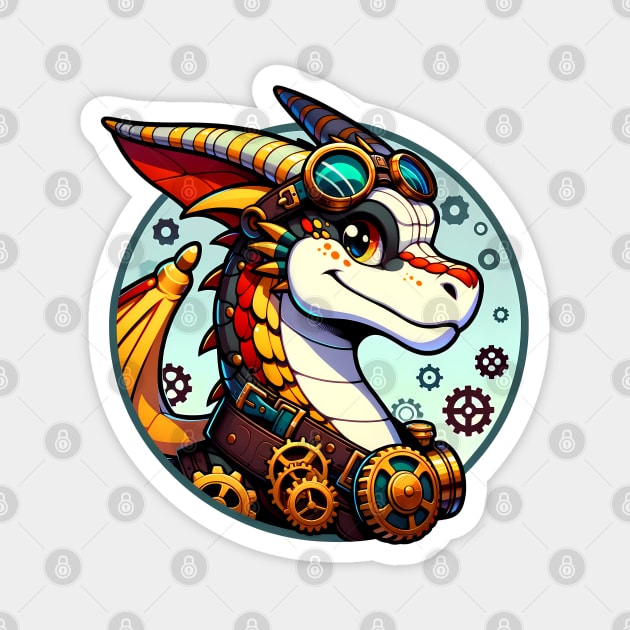 Steampunk Anthro Scalie Dragon Art Magnet by Blue Bull Bazaar