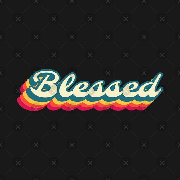 Blessed Retro Groovy Sunset Aesthetic Typography by Inspire Enclave