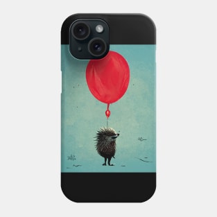 Cute little porcupine holding a red balloon - good idea? Phone Case