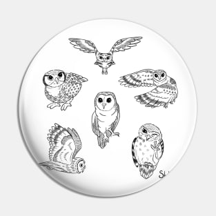 Owls All Over Pin