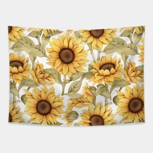 Sunflowers watercolor pattern #5 Tapestry