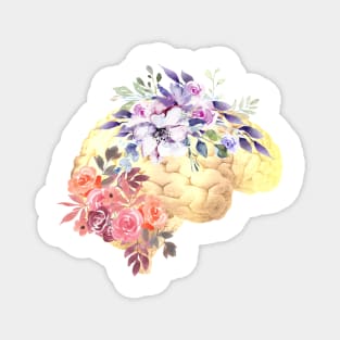 Floral Human Brain Anatomy Magnet