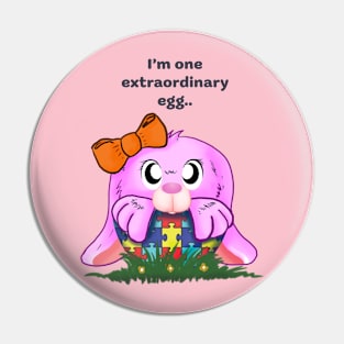 Extraordinary Bunny Autism Pink T Shirt Pin