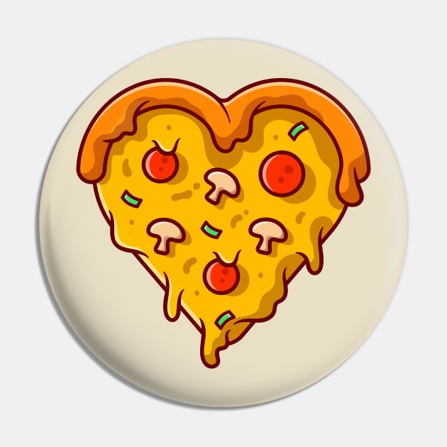 Love Pizza Cartoon Illustration Pin by Catalyst Labs