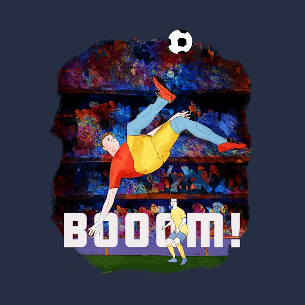 Booom- man kicking soccer ball by SW10 - Soccer Art