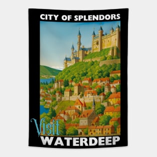 Waterdeep Tourism Poster Design - Travel D&D Tapestry