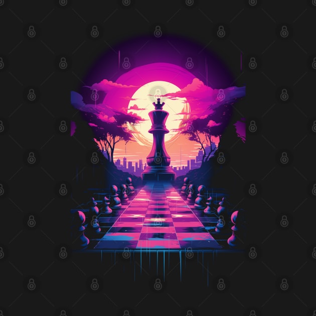 Twilight King Neon Chess by TNM Design