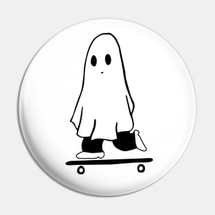 Cute Skateboarding Ghost Pin