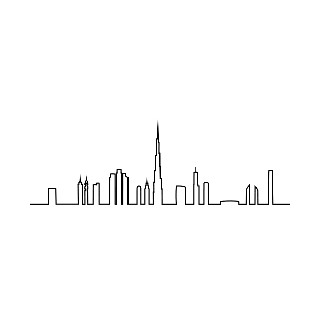 Dubai Skyline by Cool Duck's Tees