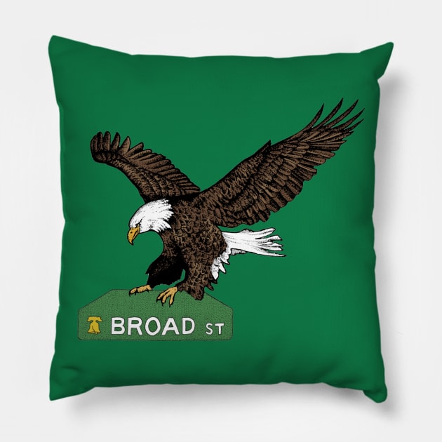 Philly Broad Street Eagle Pillow by Elizabeth Weglein Art