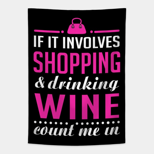 Shopping and Wine Tapestry by KsuAnn