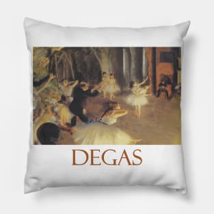 Rehearsal on Stage by Edgar Degas Pillow