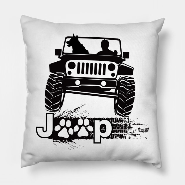 Jeep Dog Canine K 9 Pillow by socomtees