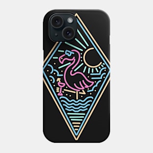 Pink Flamingo Chilling on the Beach Phone Case