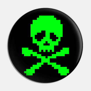 Neon Green Punk Skull Pin