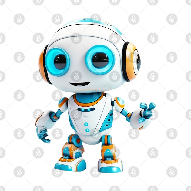 Futuristic Adorable White Toy Robot - 3D Character Design by Lematworks