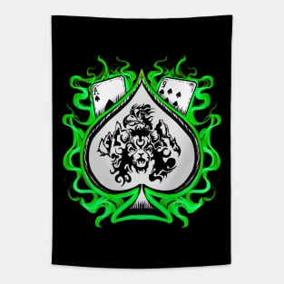 Ace of spades green Tapestry